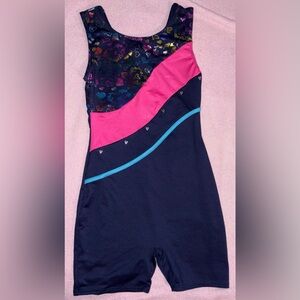 Colorful Heart Patterned Dance/Gymnastics Leotard size L (12/14)